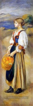  orange Tableau - fille avec un panier d’oranges Pierre Auguste Renoir